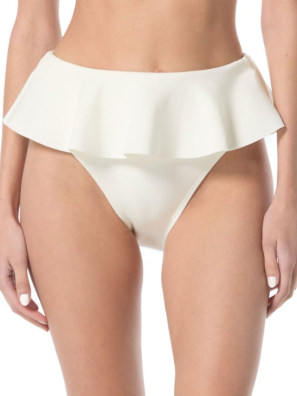 Vince Camuto Women's Skirted High-Leg Bikini Bottoms Swim Ivory Size S 12386